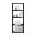 Symple Stuff Rivington 57.4" H x 23.6" W x 11.6" D Shelving Unit Wood/Plastic in Black/Brown | 57.4 H x 23.6 W x 11.6 D in | Wayfair