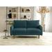 Corrigan Studio® Anacapa 58" Velvet Round Arm Sofa Loveseat Velvet in Blue | 33 H x 58 W x 32 D in | Wayfair 2A68261CE3FA4B83A4F480FCF1E7A729