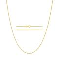 KISPER Yellow Gold Over 925 Sterling Silver 1mm Thin Italian Box Chain Necklace, 16 inch
