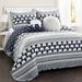 Elephant Stripe Quilt Navy 4Pc Set Twin - Lush Decor 16T004607