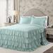 Allison Ruffle Skirt Bedspread Aqua 3Pc Set Queen - Lush Decor 16T004402