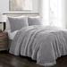 Emma Faux Fur Comforter Light Gray 3Pc Set Full/Queen - Lush Decor 16T006339