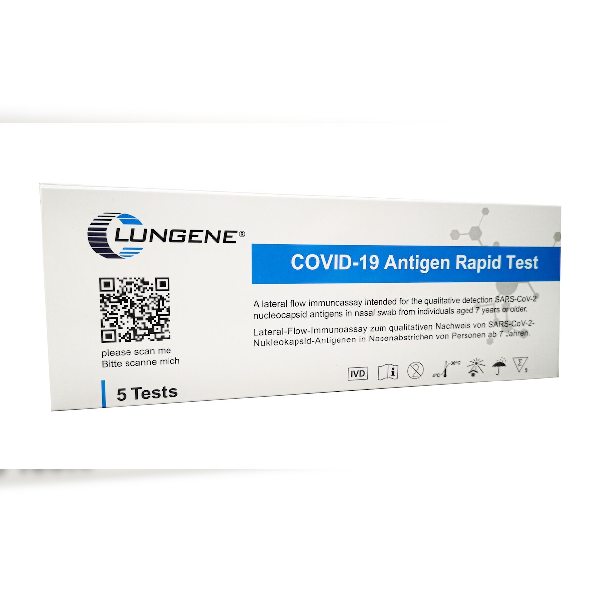 5er Pack CLUNGENE Covid-19 Antigen Schnelltest / Laientest für die Eigenanwendung (VPE: 5 Stück) Image