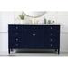 Three Posts™ Losh 60" Single Bathroom Vanity Set Wood/Marble in Blue | 35 H x 60 W x 21.5 D in | Wayfair C2E52E43EE9D4E8880893A11187722E5