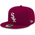 Men's New Era Cardinal Chicago White Sox Logo 59FIFTY Fitted Hat