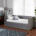 Baxton Studio Larkin Modern Grey Velvet Fabric Twin Size Daybed /w Trundle - Wholesale Interiors CF9227-Silver Grey Velvet-Daybed-T/T