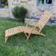 Chaise longue en teck massif New Orleans - Naturel