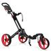 Costway Folding Golf Push Cart with Scoreboard Adjustable Handle Swivel Wheel-Red