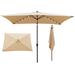 Arlmont & Co. Widman 10' X 6.5' Rectangular Solar LED Market Umbrella, Steel in Brown | 120 W x 78 D in | Wayfair 7E795657D68242CB91B68E28FD2D1497