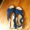 J. Crew Shoes | Blue Suede Sandals | Color: Blue | Size: 8