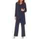Women's Chiffon Navy Outfits 3 PC Pants Suits for Mother Bride Wedding Plus Size Evening Gowns Dress Suit Navy UK18