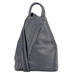 Primo Sacchi Ladies Italian Soft Napa Leather Dark Grey Top Handle Shoulder Bag Rucksack Backpack