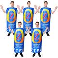 Adults Beer Can Costume - Large Blue Ozters Lager Can with Kangaroo - Mens Womens Funny Novelty Stag Night Fancy Dress - Pack of 5