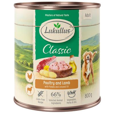 24x800g Geflügel & Lamm Lukullus Hundefutter nass