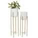 Juniper + Ivory Set of 2 39 In., 46 In. Contemporary Planter Gold Metal - Juniper + Ivory 51969