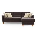 CAVADORE Schlafsofa Palera / Federkern-Ecksofa mit Schlaffunktion und Bettkasten / 244 x 89 x 163 / Chenille-Bezug, Braun