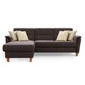 CAVADORE Ecksofa Palera / L-Form-Sofa im Landhausstil mit Federkern / 244 x 89 x 163 / Chenille-Bezug, Braun