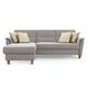 CAVADORE Ecksofa Palera / L-Form-Sofa im Landhausstil mit Federkern / 244 x 89 x 163 / Chenille-Bezug, Hellgrau