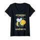 Damen Sumsi mit Po Imker Bienen Honig Optimismus lustiges Fun T-Shirt mit V-Ausschnitt