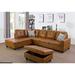 Brown Sectional - Latitude Run® Ellettsville 103.5" Wide Faux Leather Sofa & Chaise w/ Ottoman Faux Leather | 35 H x 103.5 W x 74.5 D in | Wayfair