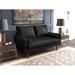 George Oliver Fessenden 57.87" Square Arm Loveseat Faux Leather in Black | 33.07 H x 57.87 W x 31.69 D in | Wayfair