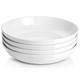 Y YHY Pasta Bowls Set of 4, 50 oz/1480 ml Deep Soup Plates, Large Ceramic Salad Serving Bowls, White Shallow Soup Bowl, Microwave and Dishwasher Safe, Sturdy Porcelain/White, 9.75 x 2 in