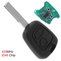 Clé de voiture ABS noire 433MHz | 2 boutons clé de voiture à distance avec puce ID46 et HU83