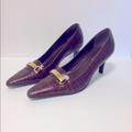 Ralph Lauren Shoes | Lauren Ralph Lauren Brown Fuax Crocodile Heels | Color: Brown | Size: 7.5