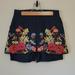 Anthropologie Shorts | Anthro Wind Garden Floral Embroidered Shorts | Color: Blue/Pink | Size: 0