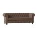 Poshbin Rolled Arm Chesterfield Sofa Metal in Brown | 32 H x 95 W x 39 D in | Wayfair 1022-KEYBRO-NAT-95 inches