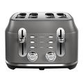 Rangemaster RMCL4S201GY Classic Grey 2.1kW 4 Slice Toaster with Defrost, Cancel & Reheat Functions, Removable Crumb Tray & 6 Power Levels with 3 Year Guarantee* (Grey, 4 Slice)