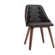 Miliboo - Chaise design noir et bois foncé noyer fluffy - Noyer / noir