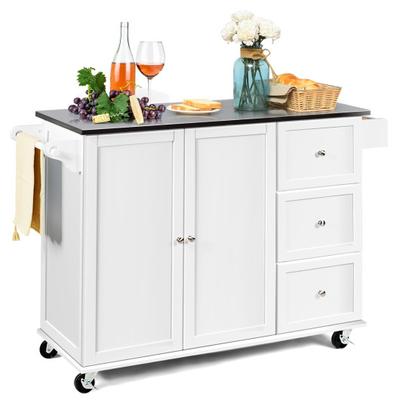 Costway Kitchen Island 2-Door Storage Cabinet with...