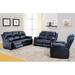 Ebern Designs Papa 3 Piece Faux Leather Reclining Living Room Set Faux Leather in Gray | 41 H x 81 W x 36 D in | Wayfair Living Room Sets