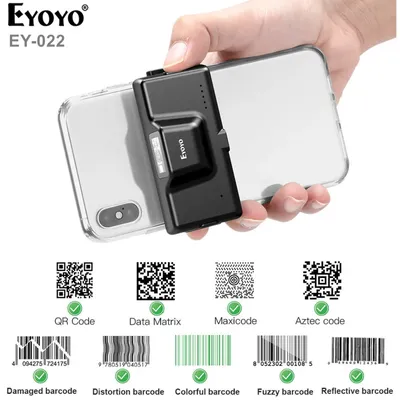 Eyoyo – Scanner de codes-barres Bluetooth à Clip arrière 2D lecteur de codes-barres pour téléphone