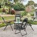 Calorful 4 Pcs Patio Garden Adjustable Reclining Folding Chairs w/ Headrest- Metal in Gray | 40 H x 28 W x 23 D in | Wayfair OP70270GR-4-SA