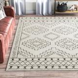 Gray 108 x 0.31 in Area Rug - Union Rustic Lynda Tribal Moroccan Power Loom Performance Charcoal Rug Polypropylene | 108 W x 0.31 D in | Wayfair