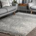 Gray/White 79 x 0.25 in Area Rug - Dakota Fields Kittie Moroccan Shag Tasseled Performance Gray/Off White Rug | 79 W x 0.25 D in | Wayfair