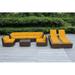 Orren Ellis Barna 9 Piece Rattan Sectional Seating Group w/ Cushions - No Assembly Synthetic Wicker/Wicker/Rattan in Brown | Outdoor Furniture | Wayfair