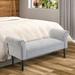 Charlton Home® Abram Bench Linen/Upholstered in Gray | 22.75 H x 52 W x 18 D in | Wayfair 9645F1A8C6F74210BF59C07090C1CF09