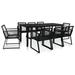 Orren Ellis Saood Rectangular 8 - Person 74.8" Long Outdoor Dining Set Glass/Wicker/Rattan in Black | 29.13 H x 74.8 W x 35.43 D in | Wayfair