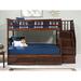 Viv + Rae™ Blaisdell Staircase Full Over Full Bunk Bed w/ Under Bed Drawers Wood in Brown | 68.13 H x 58.38 W x 103 D in | Wayfair