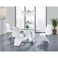 Orren Ellis Weldon Side Chair Faux Leather/Upholstered/Metal in White | 39 H x 18 W x 18 D in | Wayfair ORNL1706 45097396