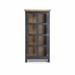 Gracie Oaks Colucci 71" Tall Solid Wood 2 - Door Accent Cabinet Wood in Black/Yellow/Brown | 71 H x 35 W x 14 D in | Wayfair