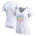 Women's Fanatics Branded White Atlanta Hawks Team City Pride V-Neck T-Shirt