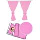 NURSERY 2PC BEDDING SET FOR COT BED WITH MATCHING DECORATIVE CURTAINS BABY ROOM PINK