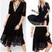 Free People Dresses | Free People Black Lace Midi Dress 2 | Color: Black | Size: 2