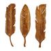 Juniper + Ivory Set of 3 7 In. x 27 In. Rustic Wall Decor Brown Teak Wood - Juniper + Ivory 37918