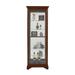 Mirrored 5 Shelf Gallery Curio Cabinet in Oak Brown - Home Meridian 21308