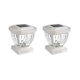 Plow & Hearth Solar Powered Integrated LED Deck Light Plastic in White | 5.91 H x 5.63 W x 5.63 D in | Wayfair 56485 WH